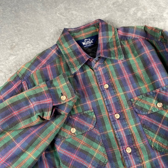 Woolrich Other - Vtg Woolrich Shirt Jacket Mens Sz M‎ Multicolor Plaid Quilt Lined Button Up